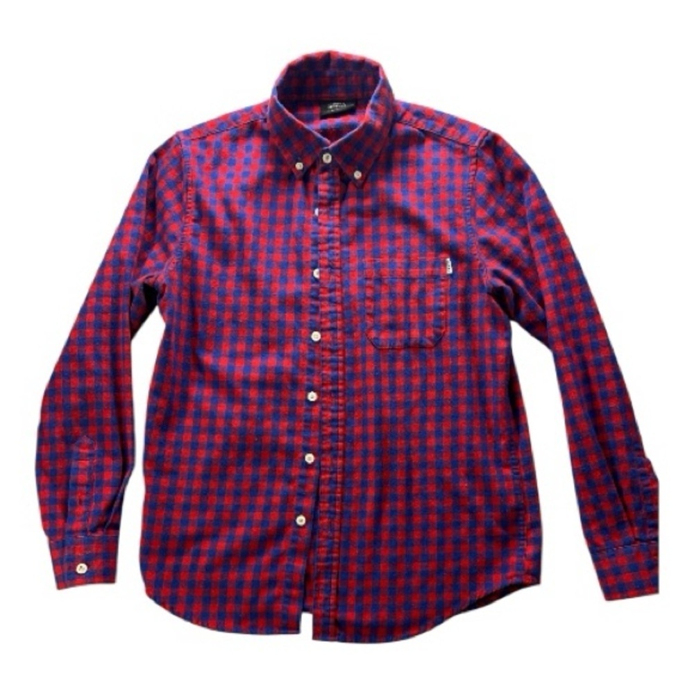 Jiberish Classic Red and Blue Plaid Men's Shirt Sz. Med